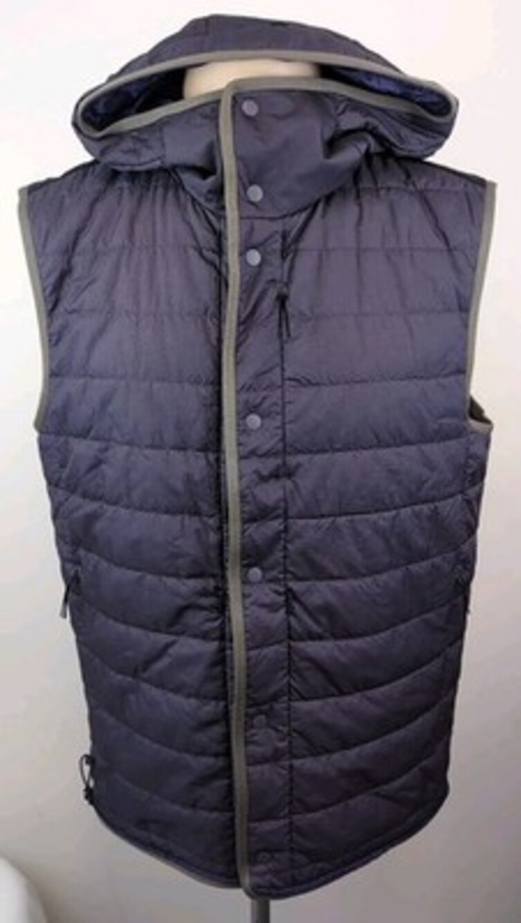 Lululemon Robert Geller Primaloft Womens Purple Black Snap Thermal Vest Sz Large